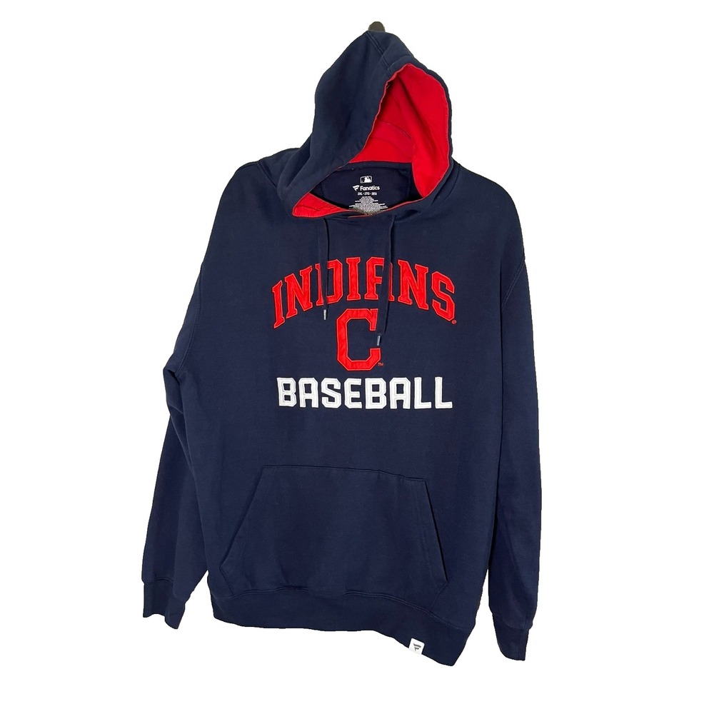 Indians Baseball Hoodie Sweatshirt 2XL Blue Retro Classic Sporty Athletic 90s